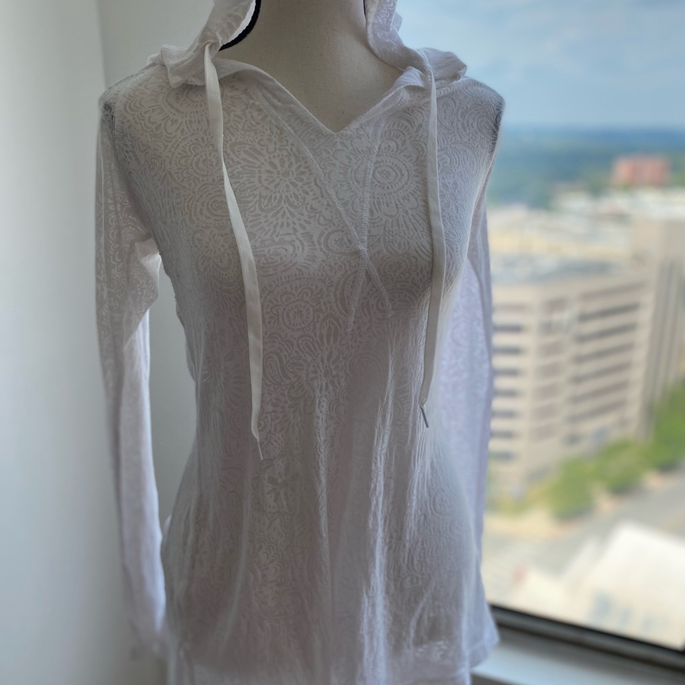 Athleta White Lace Hoodie